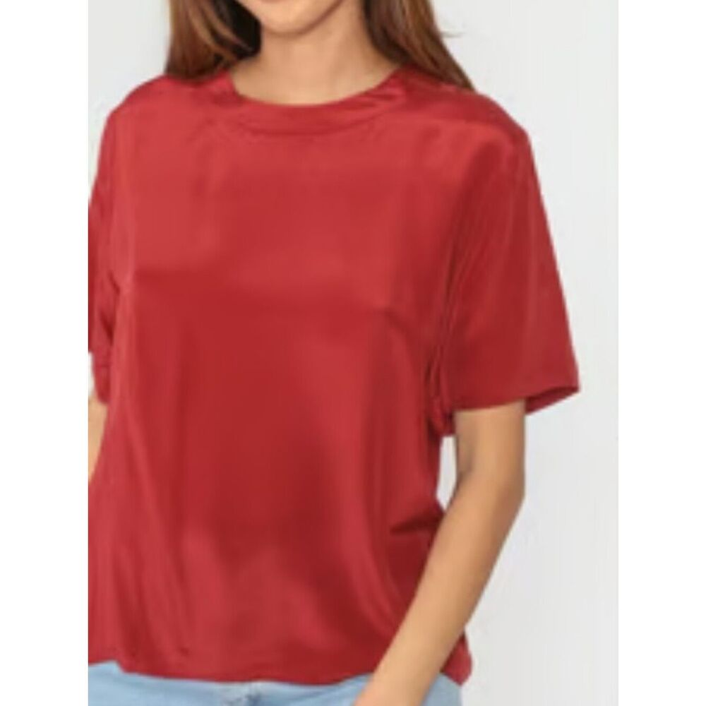 Coral XL Silk top, blouse